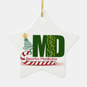 ORNEMENT EN CÉRAMIQUE MD SPORTS MÉDECINE CHRISTMAS DOCTEUR MÉDICALE