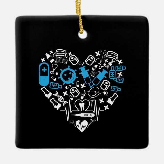 Ornement En Céramique Médecine - Coeur de l'équipement médical (Devant)