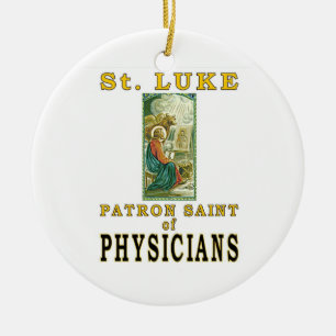 ORNEMENT EN CÉRAMIQUE MÉDECINS DE SAINT PATRON DE ST LUKE
