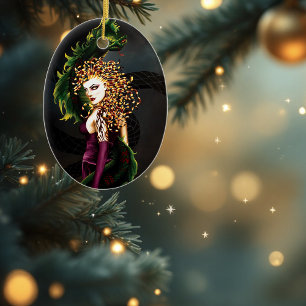 Ornement En Céramique Méduse mythique Mythologie grecque Serpent Gorgone