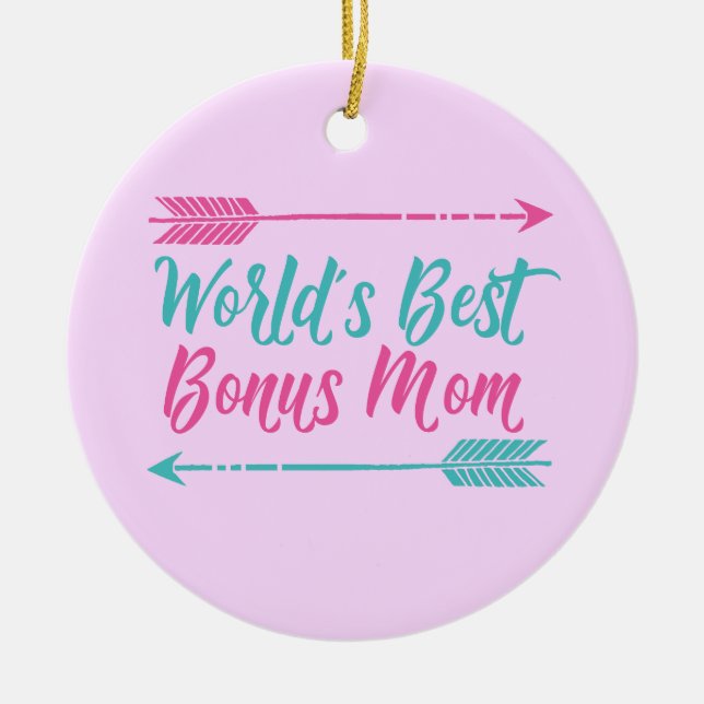 Ornement En Céramique Meilleur Bonus Maman du monde (Devant)