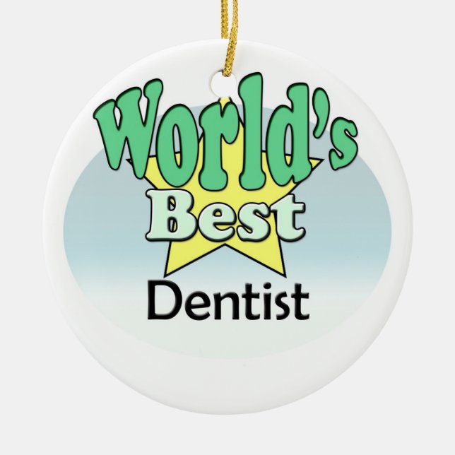 Ornement En Céramique Meilleur dentiste au monde (Devant)