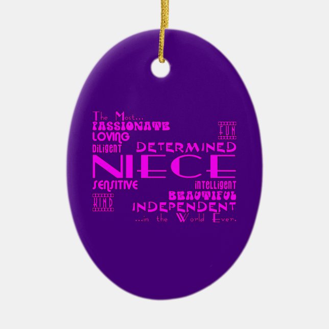 Ornement En Céramique Meilleur et anniversaires de nièces de Greastest : (Devant)
