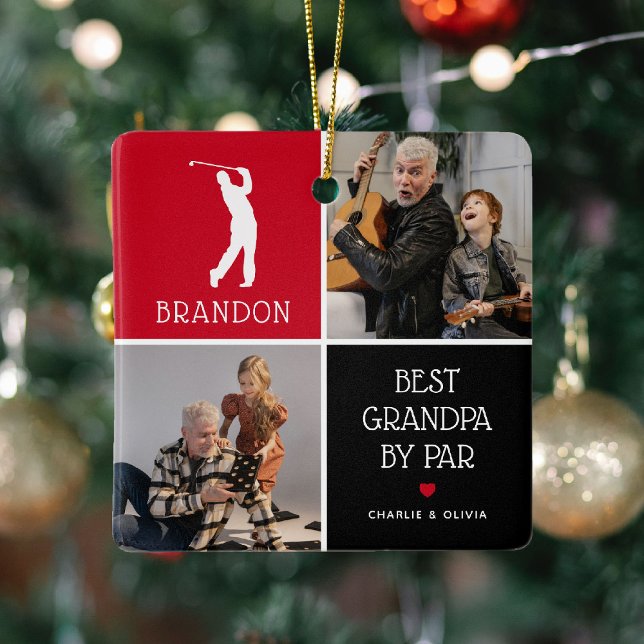 Ornement En Céramique Meilleur grand-père par Par Photo Collage Noël (Créateur téléchargé)
