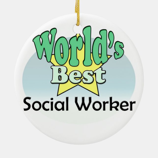 Ornement En Céramique Meilleur travailleur social au monde (Dos)