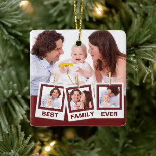 Ornement En Céramique Meilleure famille jamais Collage photo personnalis