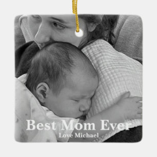 Ornement En Céramique Meilleure maman Jour de Noël personnalisé