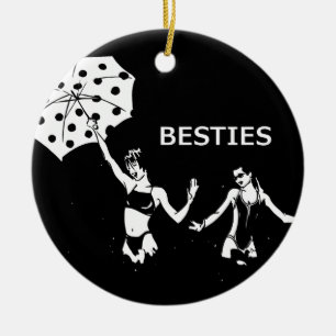 Ornement En Céramique Meilleurs amis de Besties sur la plage