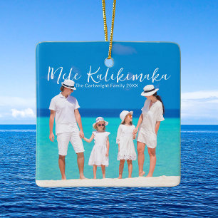 Ornement En Céramique Mele Kalikimaka Photo de voyage en famille à la pl