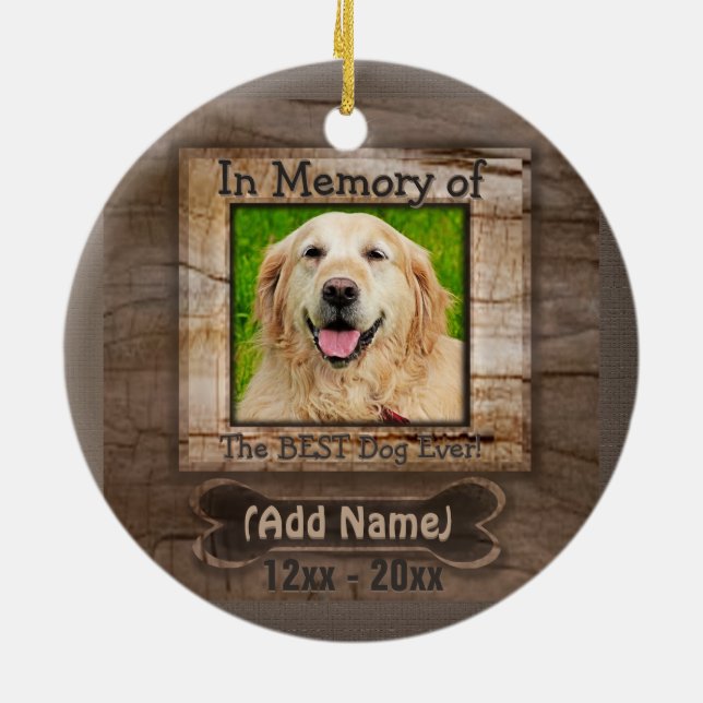 Ornement En Céramique Mémorial aux chiens (Dos)