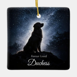 Ornement En Céramique Mémorial de sympathie pour chien Retriever doré