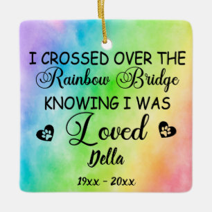 Ornement En Céramique Mémorial des chiens Rainbow Bridge, Photo personna