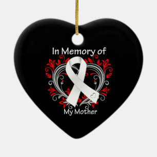 Ornement En Céramique Mère - En mémoire Cancer du Poumon Coeur