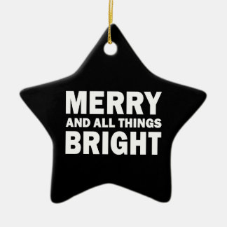 Ornement En Céramique Merry and All Things Bright Modern Black Star