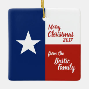 Ornement En Céramique Merry Christmas from Texas