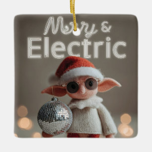 Ornement En Céramique MERRY & ELECTRIC : poupée de lutin de Noël fantais