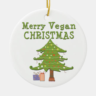 Ornement En Céramique Merry Vegan Christmas