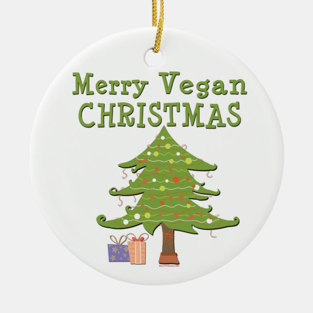 Ornement En Céramique Merry Vegan Christmas (Devant)