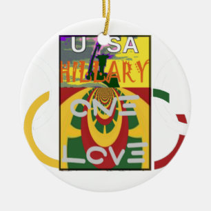 Ornement En Céramique Message d'amour dans les couleurs de Rasta Imprime