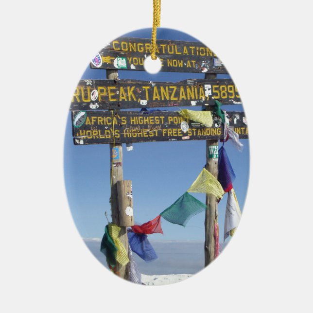 Ornement En Céramique Message sur le Sommet du Kilimandjaro kenya (Devant)