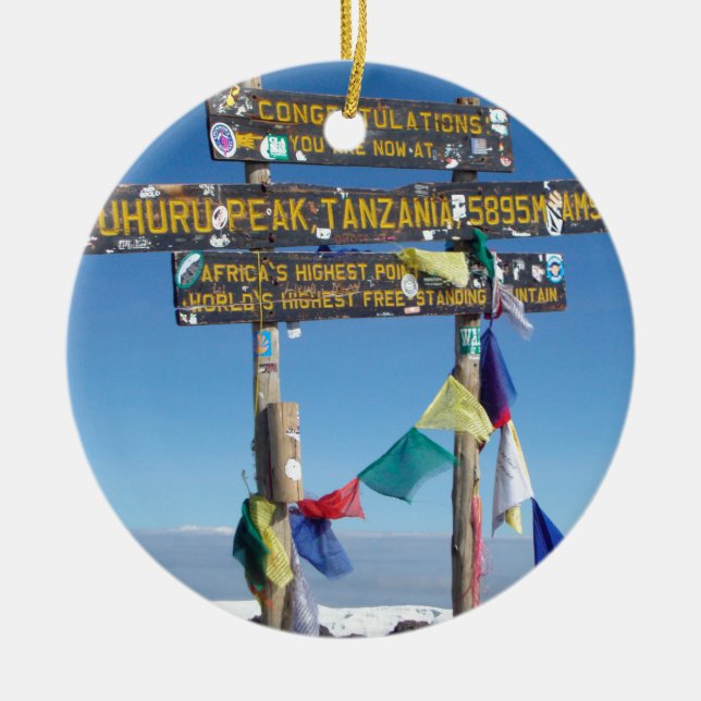 Ornement En Céramique Message sur le Sommet du Kilimandjaro kenya (Devant)