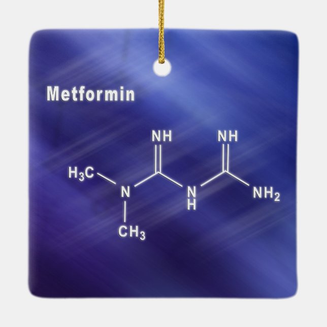 Ornement En Céramique Métformine diabétique, Forme chimique structurelle (Dos)