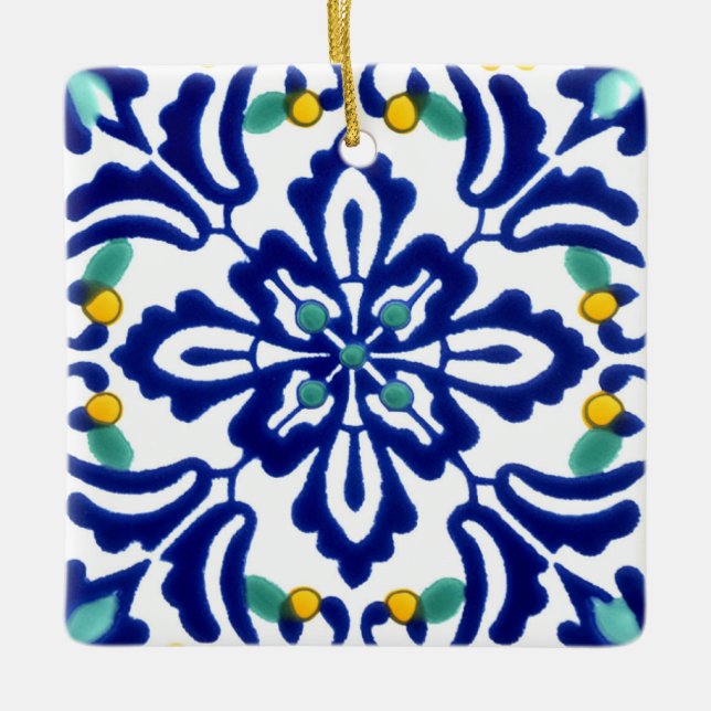 Ornement En Céramique Mexicaine Talavera Terracotta Carrelage Design No. (Devant)