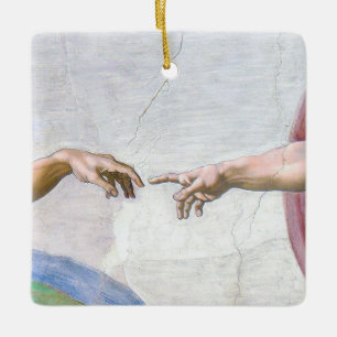 Ornement En Céramique Michelangelo - Création d'Adam Isolé