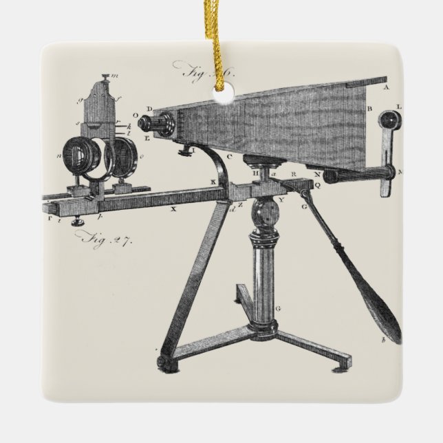 Ornement En Céramique Microscope du XVIIIe siècle Antique Science INSTRU (Devant)