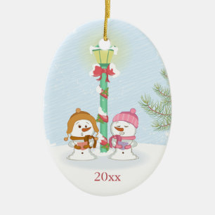 Ornement En Céramique Mignonne laissez-le neiger hommes Noël photo