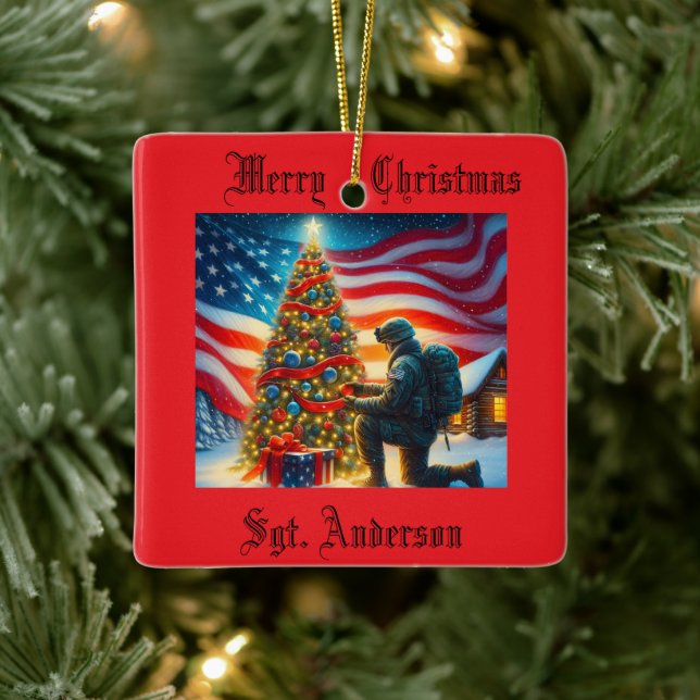 Ornement En Céramique Military Christmas Ornament (Arbre)