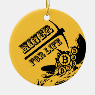 Ornement En Céramique Mineur de Bitcoin pendant la vie