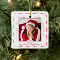 Minimaliste Baby First Christmas Birth Statistique