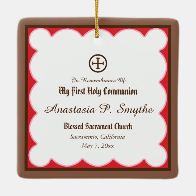 Ornement En Céramique Miracle de Bl. Imelda Lambertini (VVP 010) (Dos)