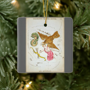 Ornement En Céramique Miroir d'Urania, Carte céleste d'astronomie vintag