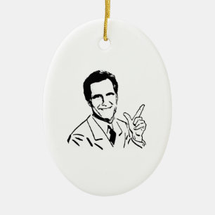 Ornement En Céramique Mitt Romney parlant