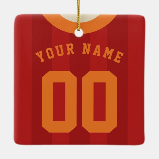 Ornement En Céramique Modèle Jersey Sports Personnalisable (Dos)