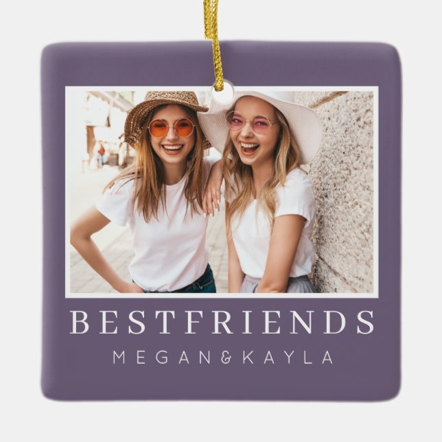 Ornement En Céramique Modern Chic Best Friends BFF Photo (Devant)