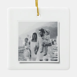 Ornement En Céramique Modern minimal Christmas vintage family photo