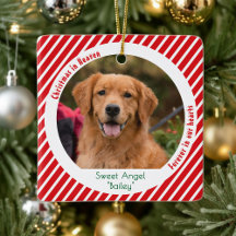Modern Pet Memorial Keepsake Dog Photo Christmas