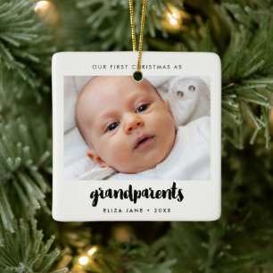 Ornement En Céramique Moderne Notre premier Noël en tant que grands-pare