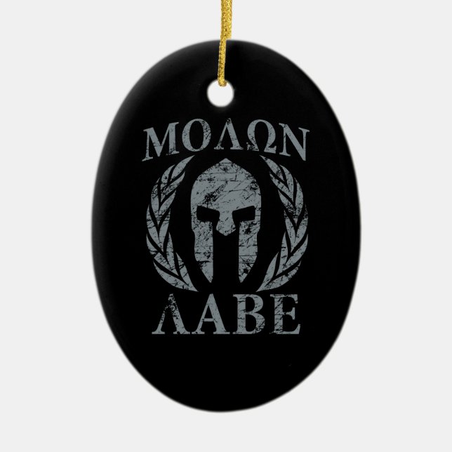 Ornement En Céramique Molon Labe Grunge Armure spartiate (Devant)
