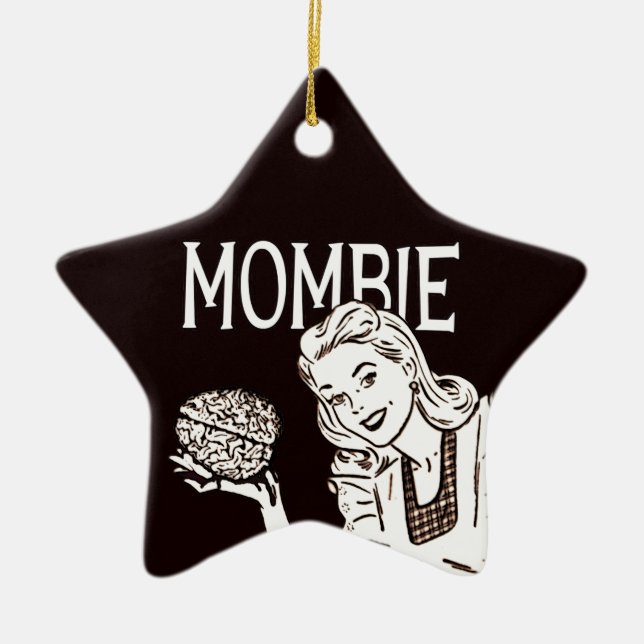Ornement En Céramique Mombie Retro Zombie (Devant)