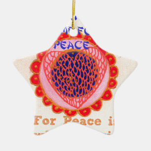 Ornement En Céramique Mon coeur rentre pour la paix.png