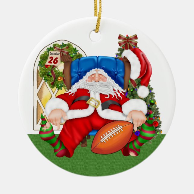 Ornement En Céramique MON FAV ! Football Père Noël - SRF (Devant)
