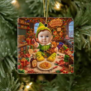 Ornement En Céramique Mon premier Noël Le petit aide du Père Noël Photo