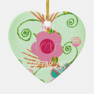 Ornement En Céramique Mon XOXO Little Princess Floral Art Design d'impre