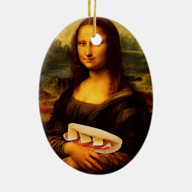 Ornement En Céramique Mona Lisa aime Paninis (Dos)