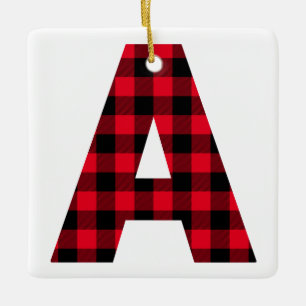 Ornement En Céramique Monogramme A carreaux plaid de Buffalo classique P