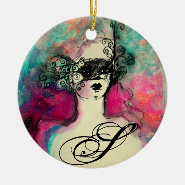 ORNEMENT EN CÉRAMIQUE MONOGRAMME DE CHARME (Devant)